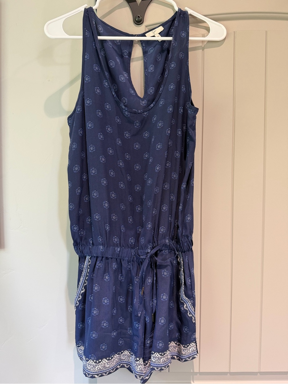 Joie Navy Blue Printed Sleeveless Jumper